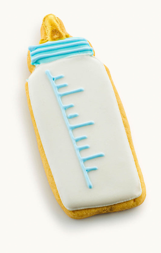 baby bottle cookies for boy Blue